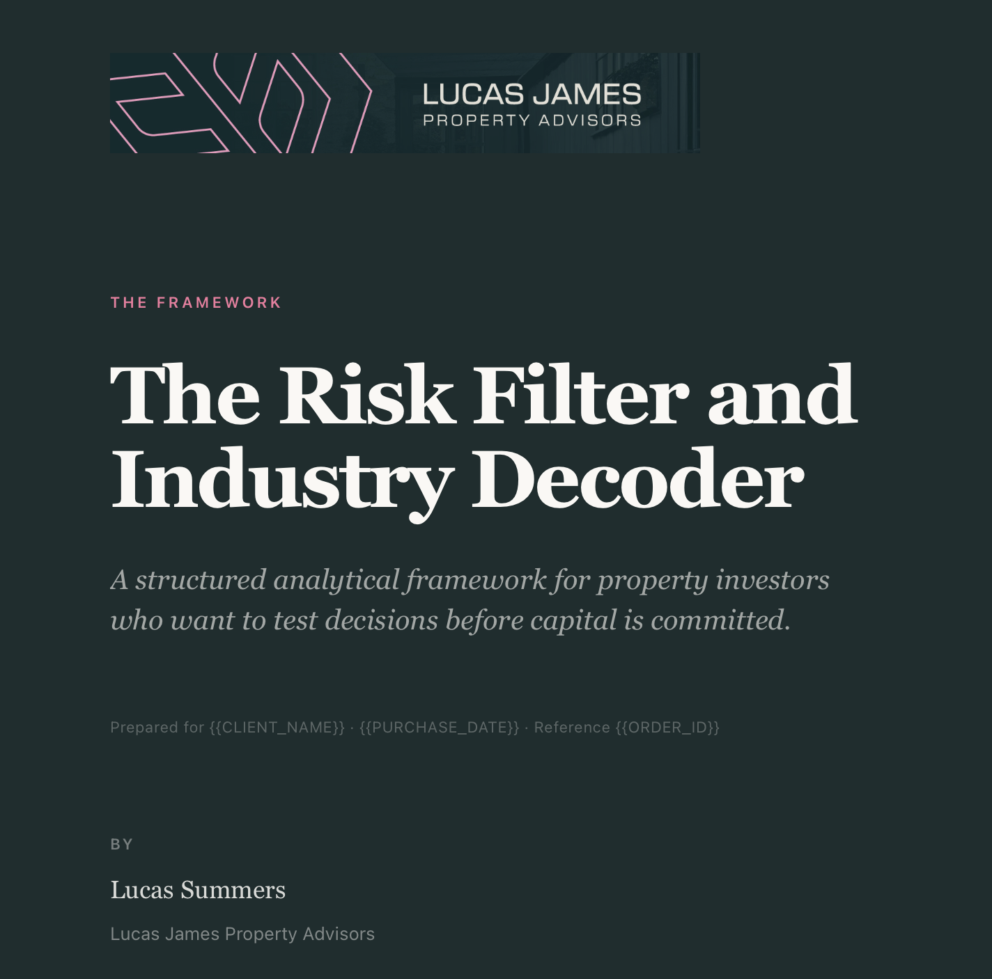 Framework cover page